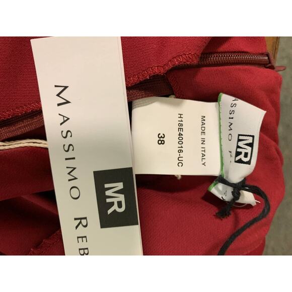 Italian Designer Asymmetrical Cocktail Dress XS MASSIMO REBECCHI Burgundy NEW - Picture 7 of 7